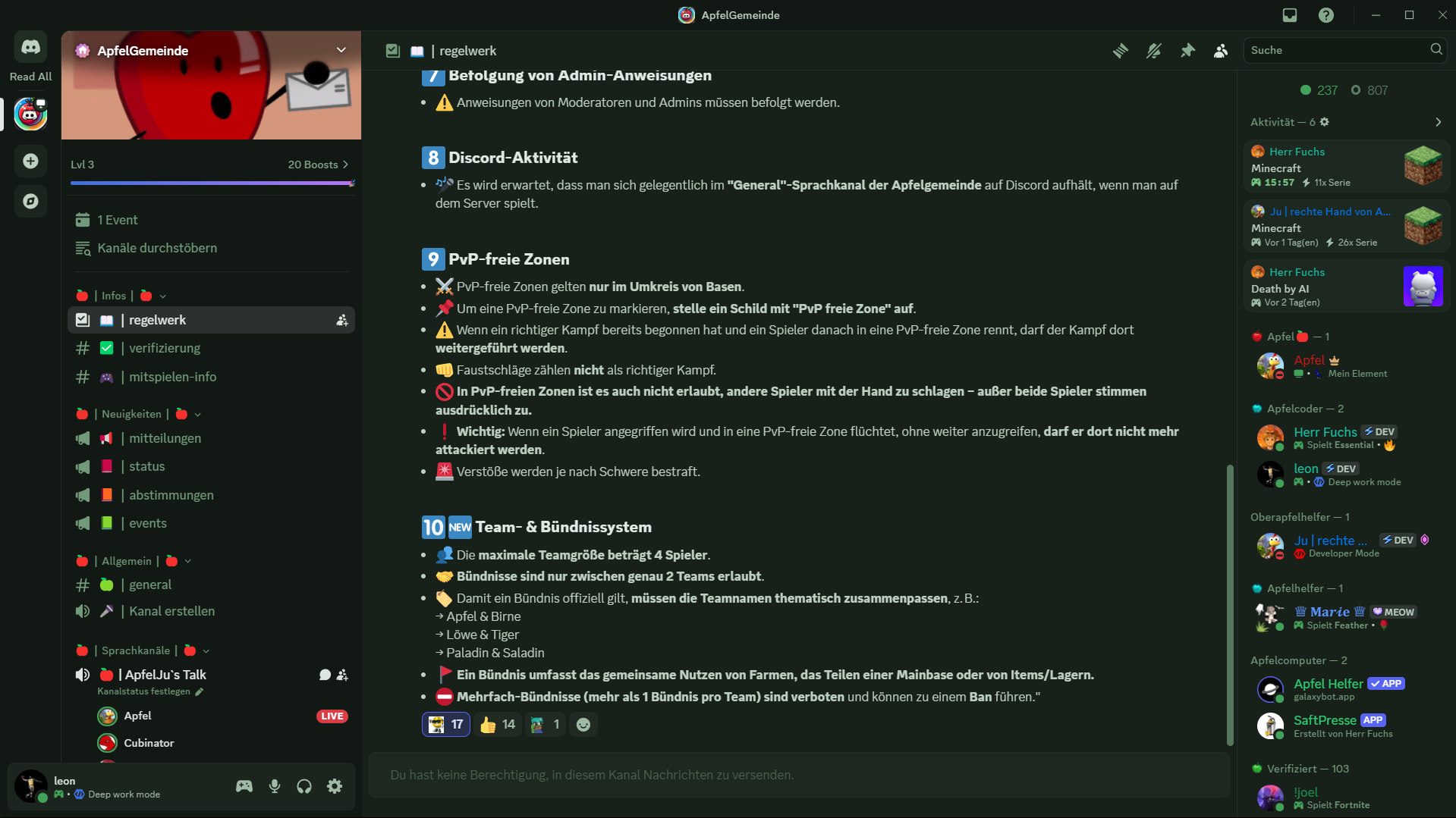 Server Features Übersicht